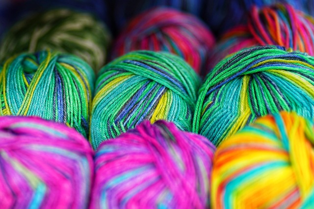 Brightly colored balls of yarn.